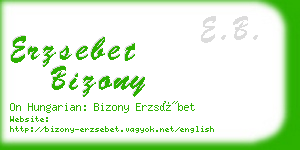 erzsebet bizony business card